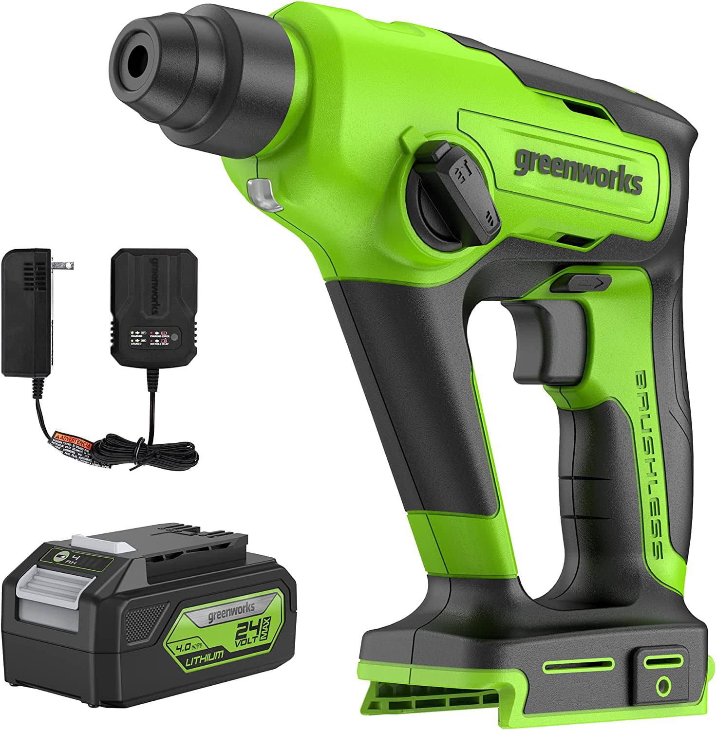 24V Brushless SDS 1.2J Rotary Hammer with 4Ah USB Battery and 2A (1H) Adaptor Charger
