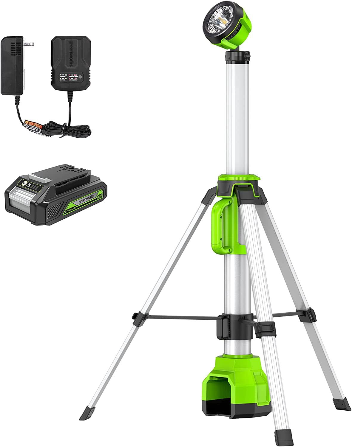 24V 2-in-1 Standing Light, LED Work Light with 2Ah Battery and Charger