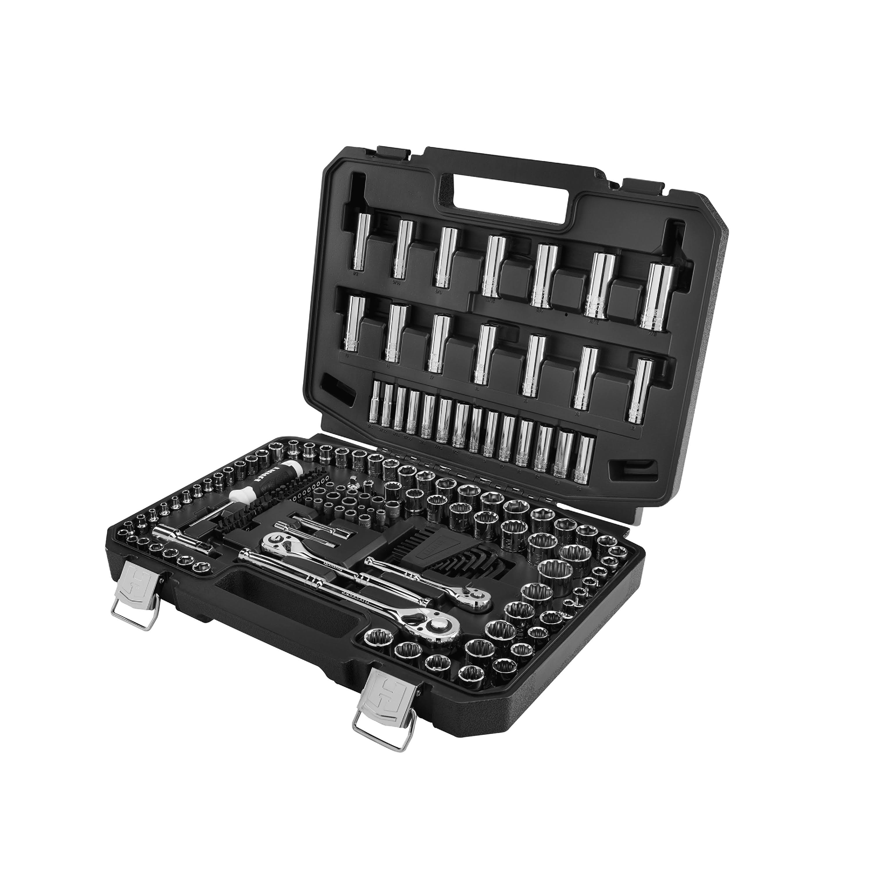 Multiple Drive 180-Piece Mechanics Tool Set, Chrome Finish