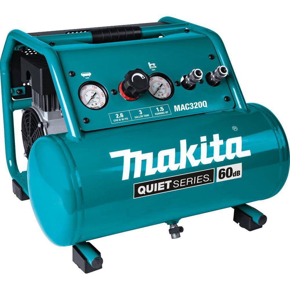 MAC320Q Quiet Series 1-1/2 HP 3 Gal. Oil-Free Electric Air Compressor