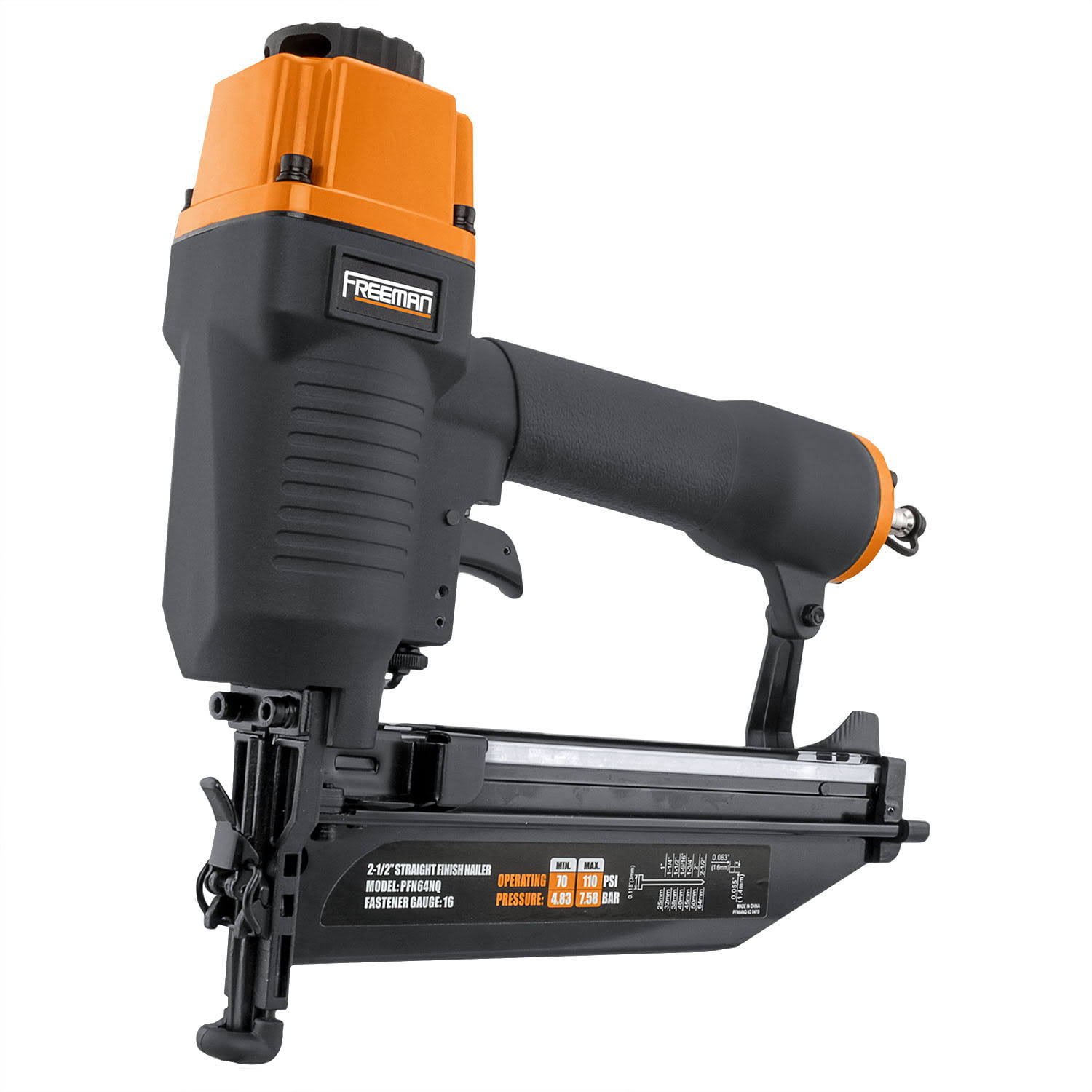 PFN64NQ Pneumatic 16 GA 2-1/2  Straight Finish Nailer w/ Nails