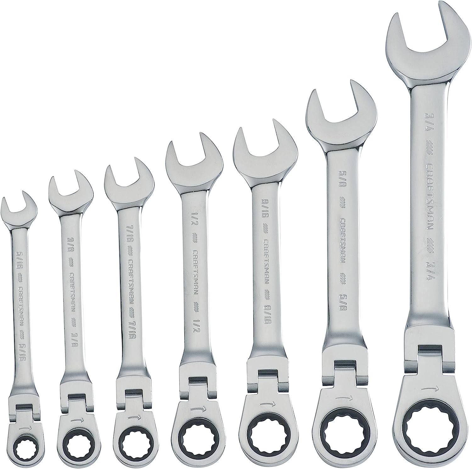 CMMT87010 7-Piece SAE Flex Reversible Ratchet Set