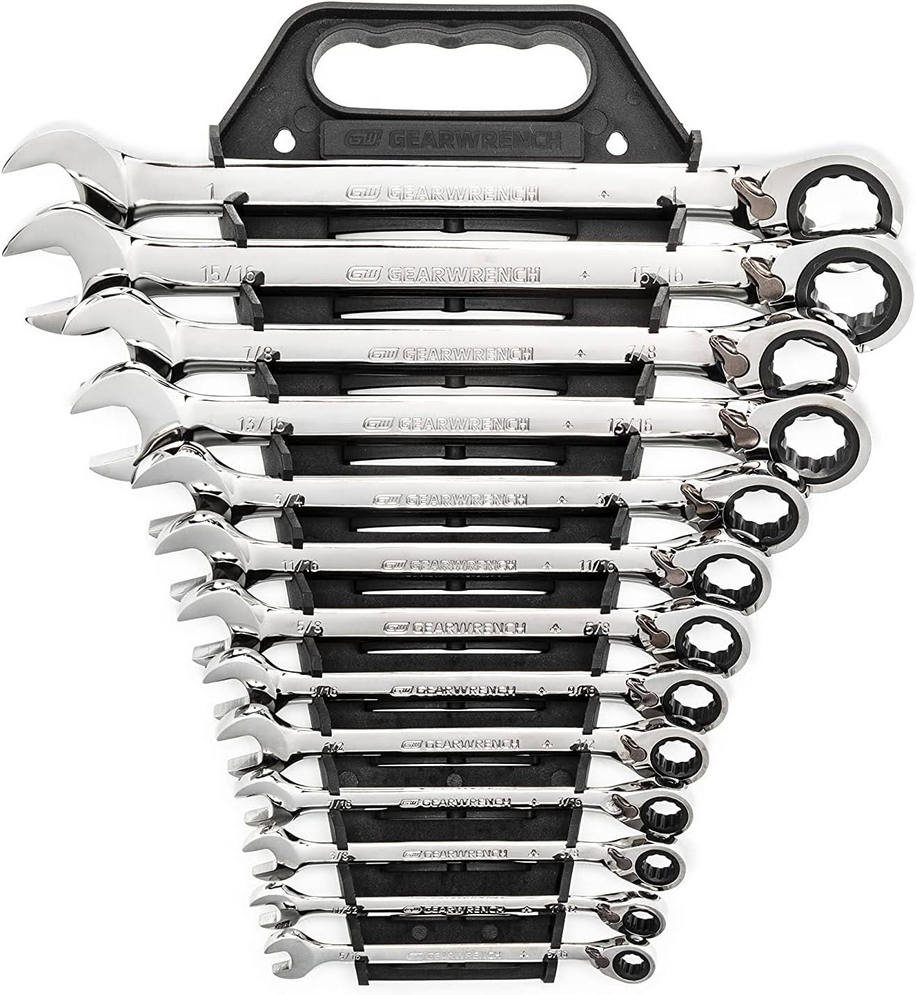 13 Pc. 12 Pt. Reversible Ratcheting Combination Wrench Set, SAE   9509N