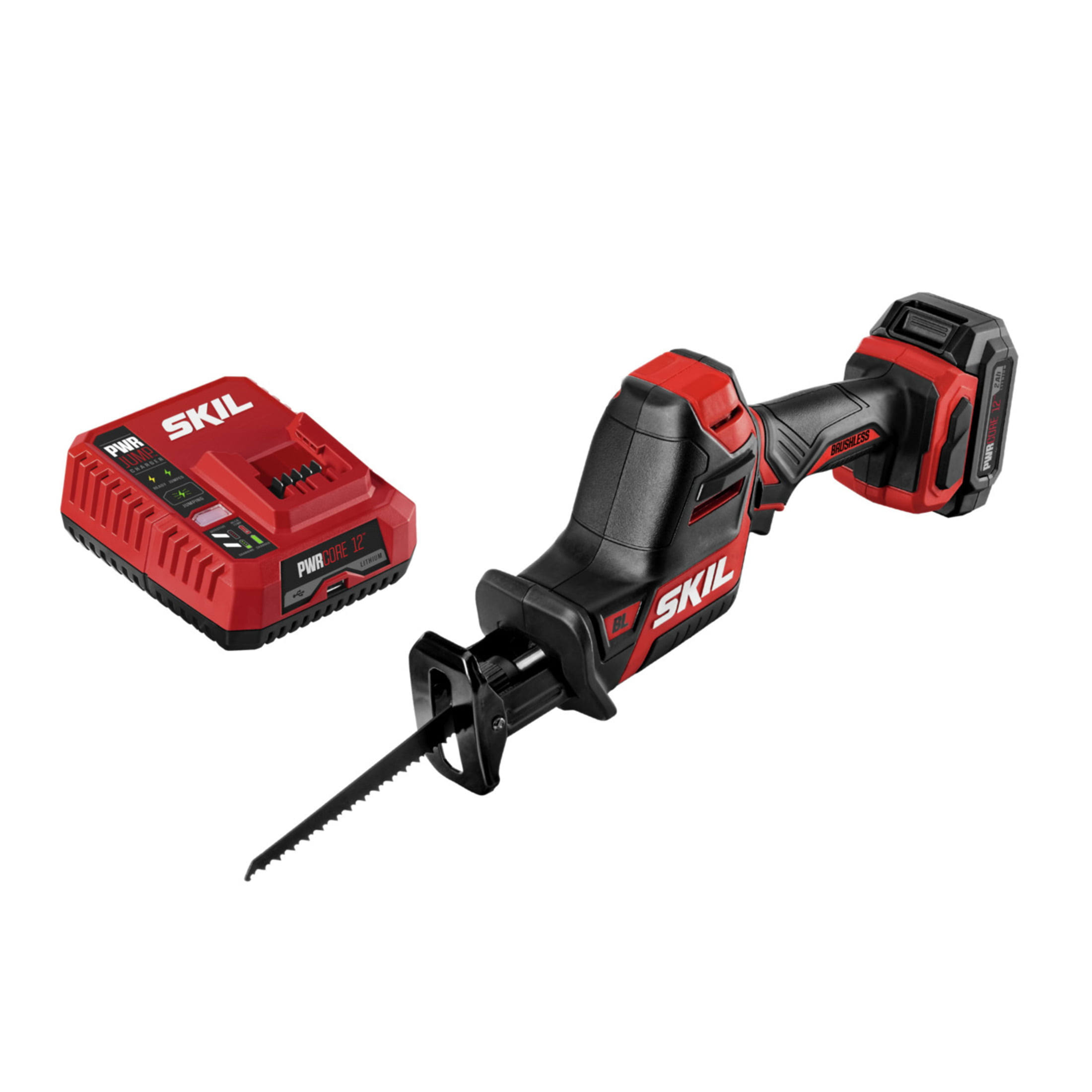12 Brushless 12V Cordless Reciprocating Saw with PWR Jump Charger