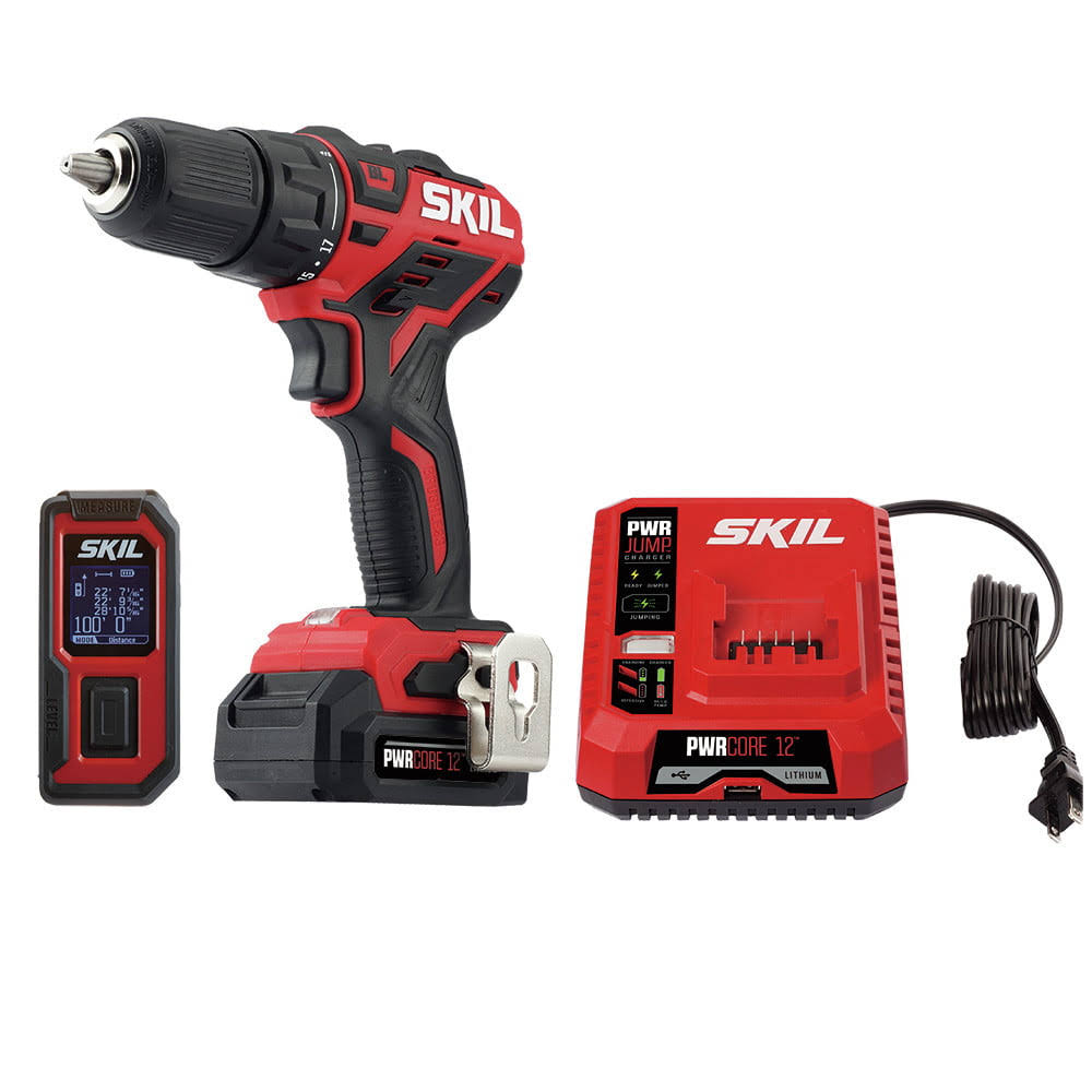 Brushless 12V 1/2-Inch Drill Driver   Laser Measurer Kit with Charger, CB737501