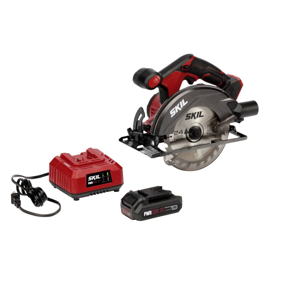 20 20V 6-1/2-Inch Cordless Circular Saw, 2.0Ah Lithium Battery   Charger, CR540602