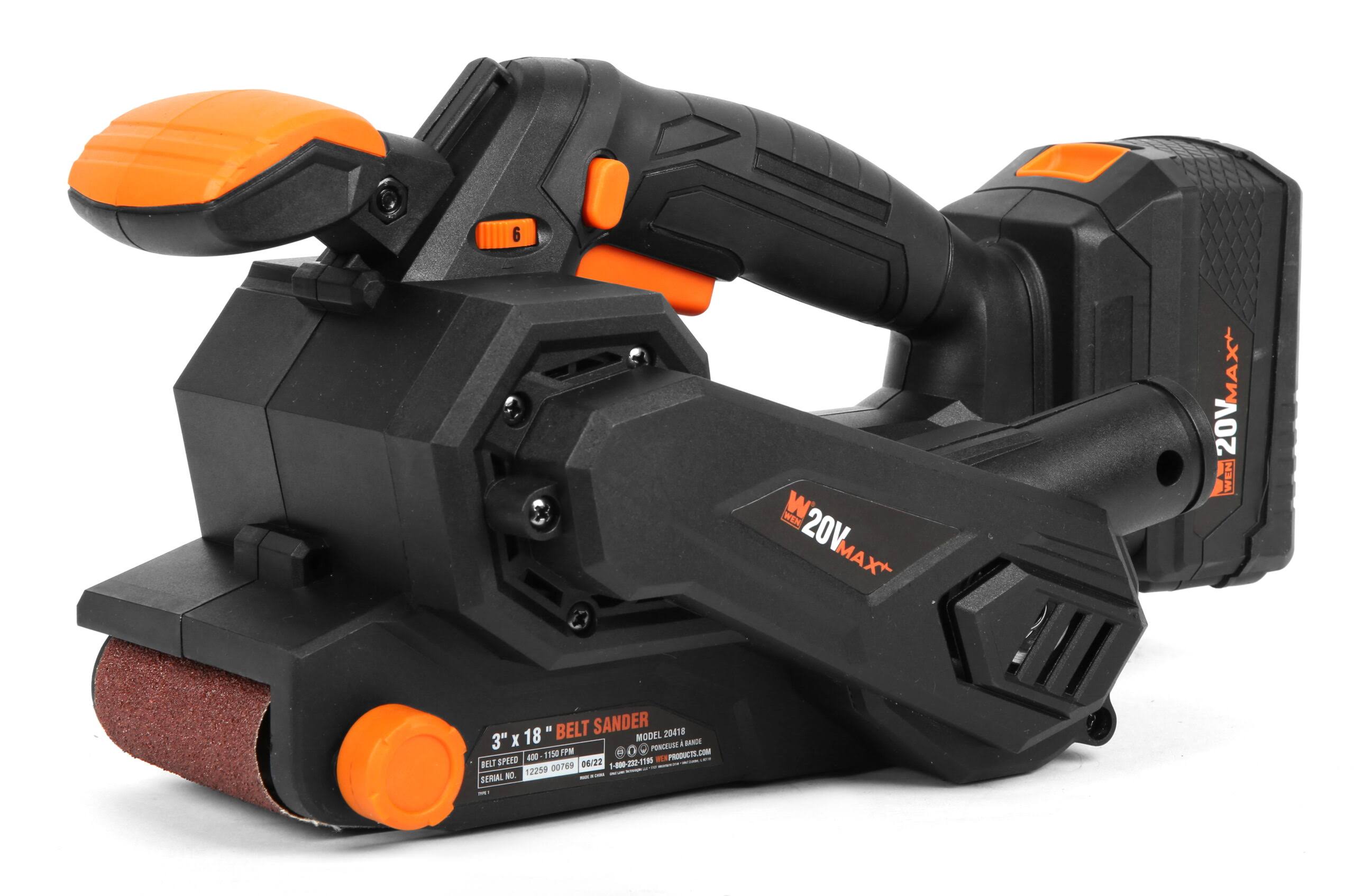 20V Max Cordless Belt Sander, Variable Speed, Handheld and Portable with 4.0Ah Battery and Charger
