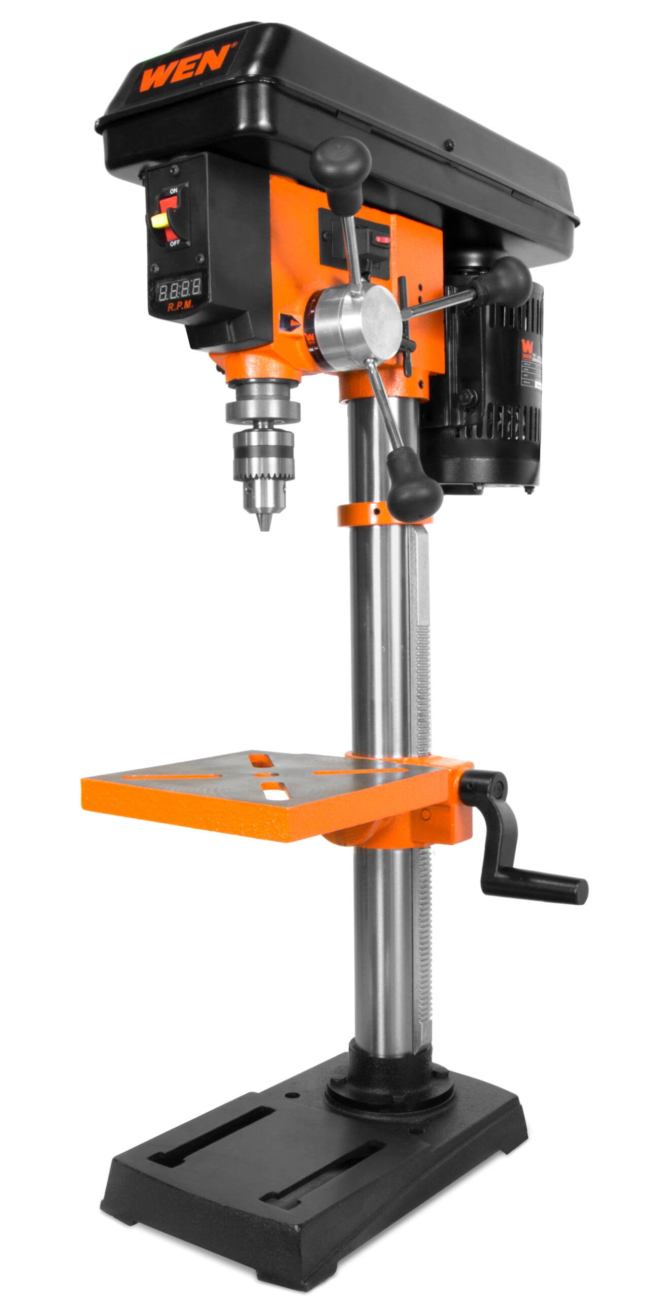 5-Amp 10-Inch Variable Speed Cast Iron Benchtop Drill Press with Laser