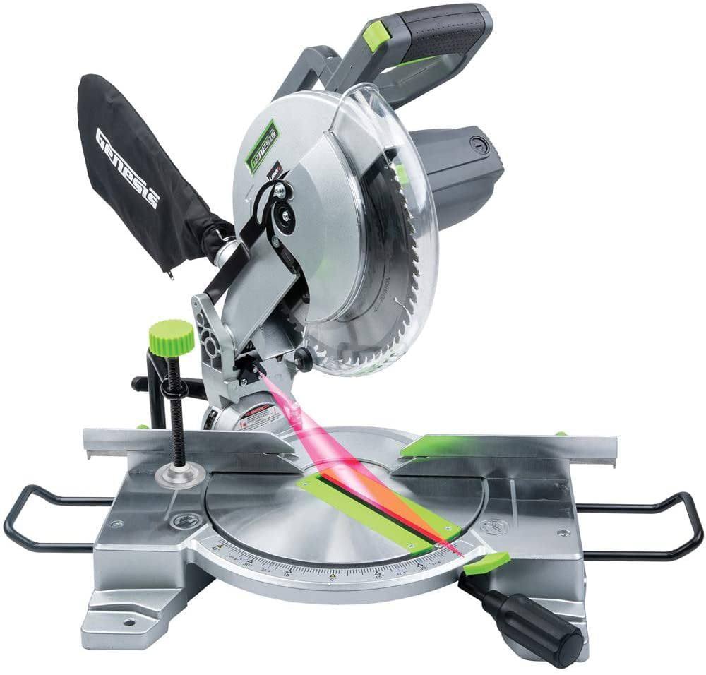 GMS1015LC 15-Amp 10-Inch Compound Miter Saw with Laser Guide and 9 Positive Miter Stops