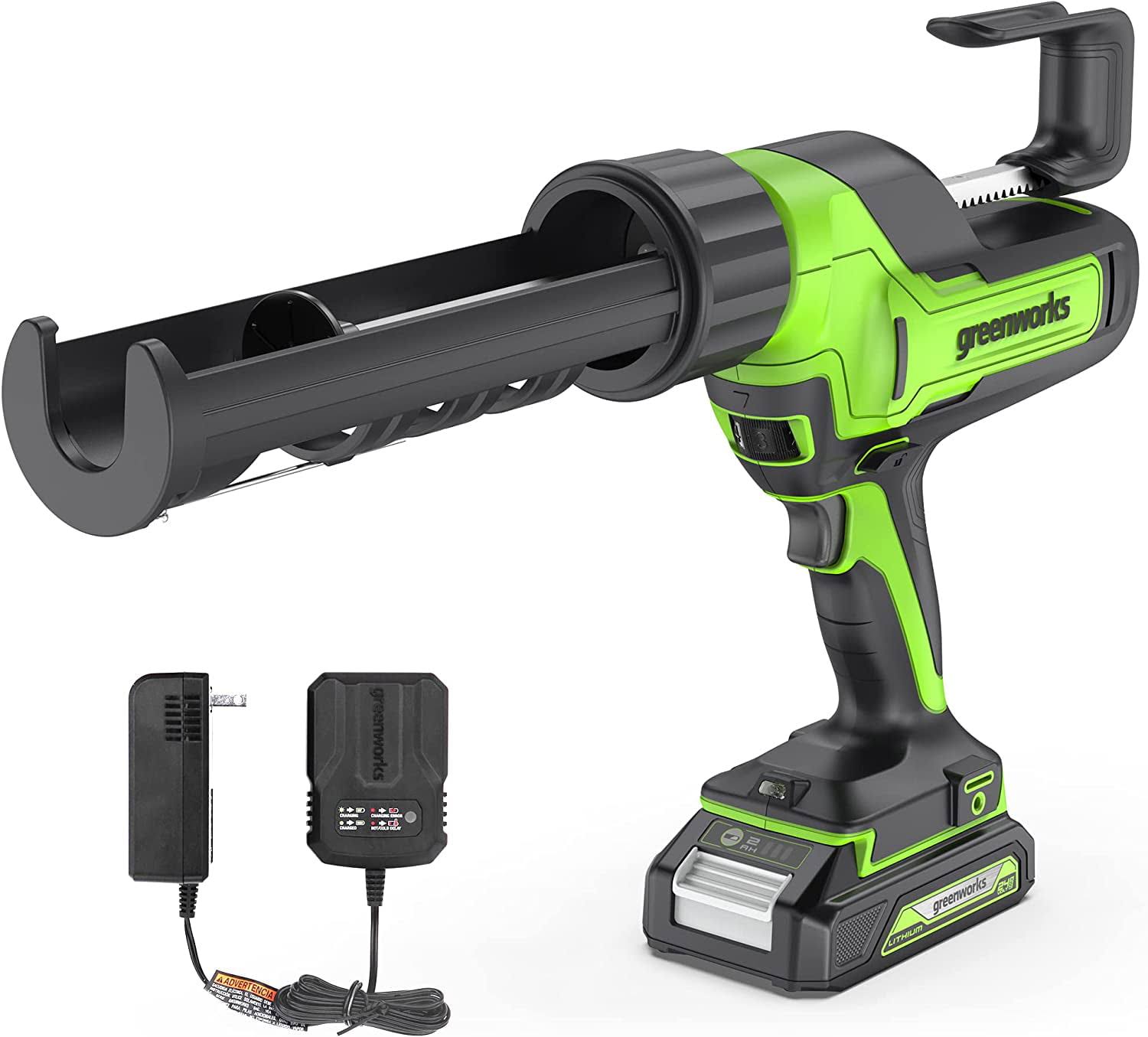 24V Cordless Caulk Gun 6-Speed Anti-Dripping with 2Ah Battery and Changer