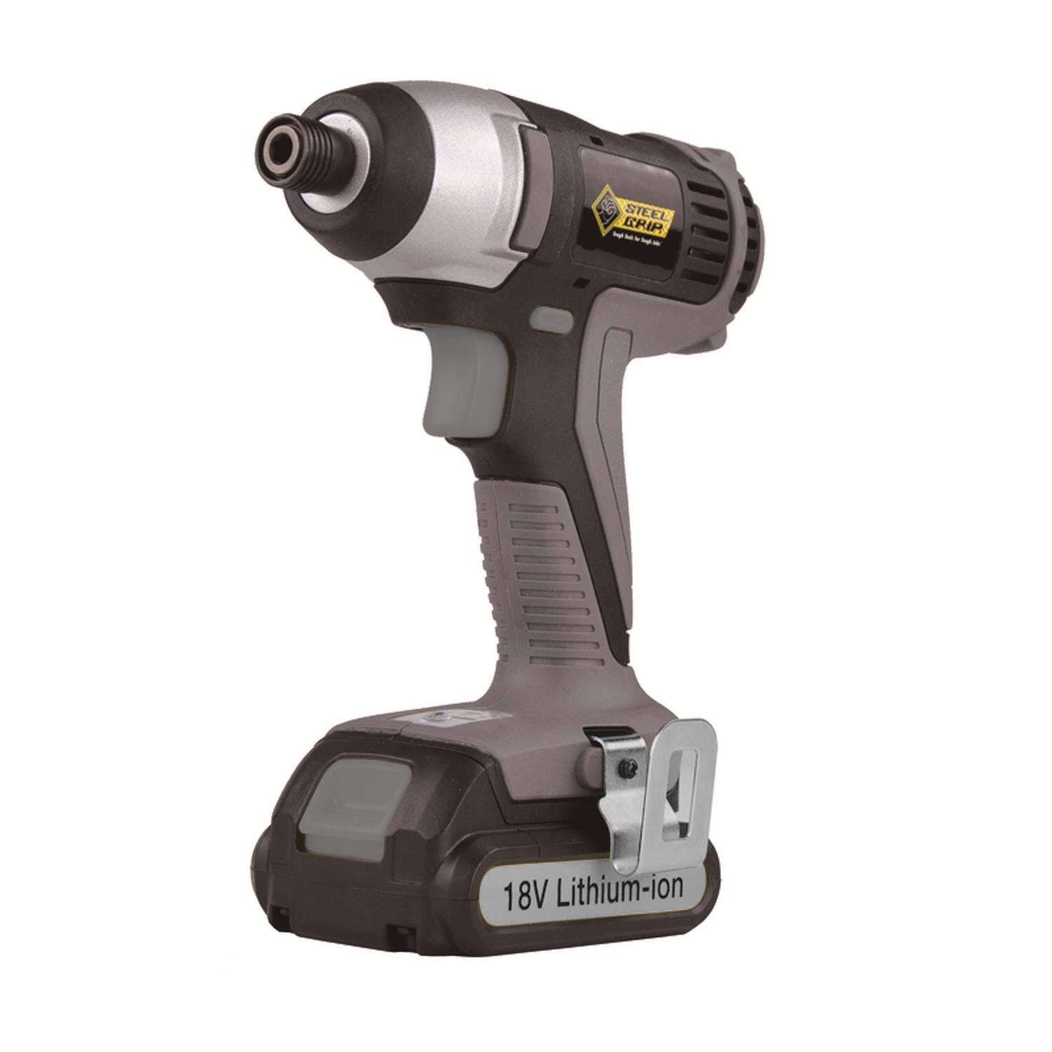 Steel Grip HL-TW07 18 V 1/4 in. Cordless Compact Drill Kit (Battery   Charger)