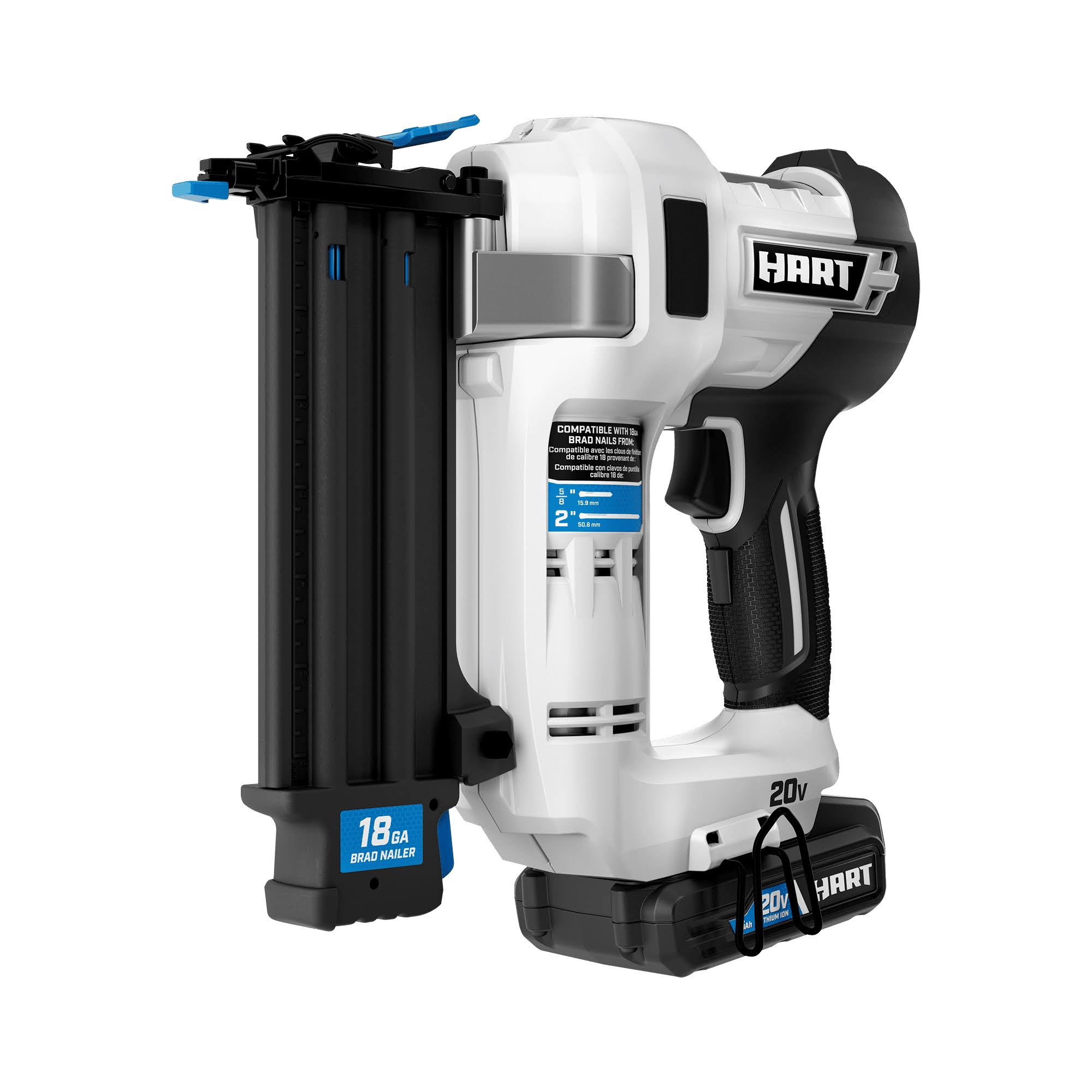 20-Volt 18-Gauge 2-Inch Brad Nailer Kit (1) 20-Volt Lithium-Ion 1.5Ah Battery