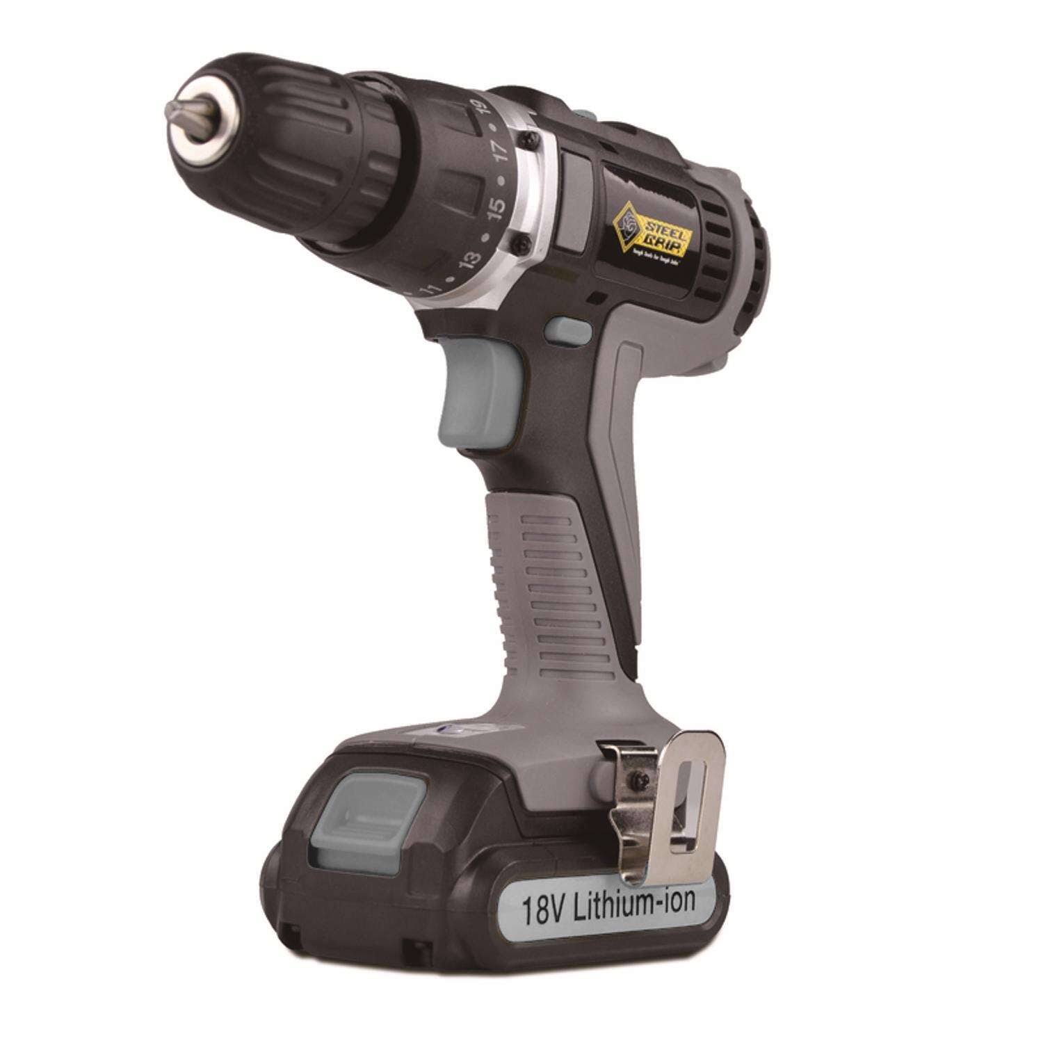 Steel Grip 18 V 3/8 in. Cordless Drill Kit (Battery   Charger)