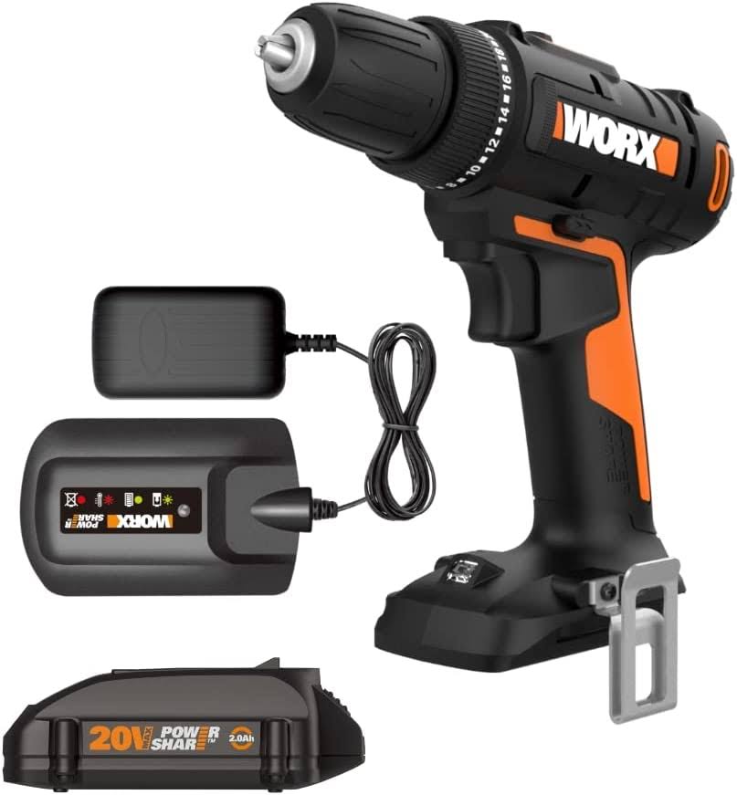 20V 3/8  Drill/Driver Power Share   WX100L (Battery   Charger Included)