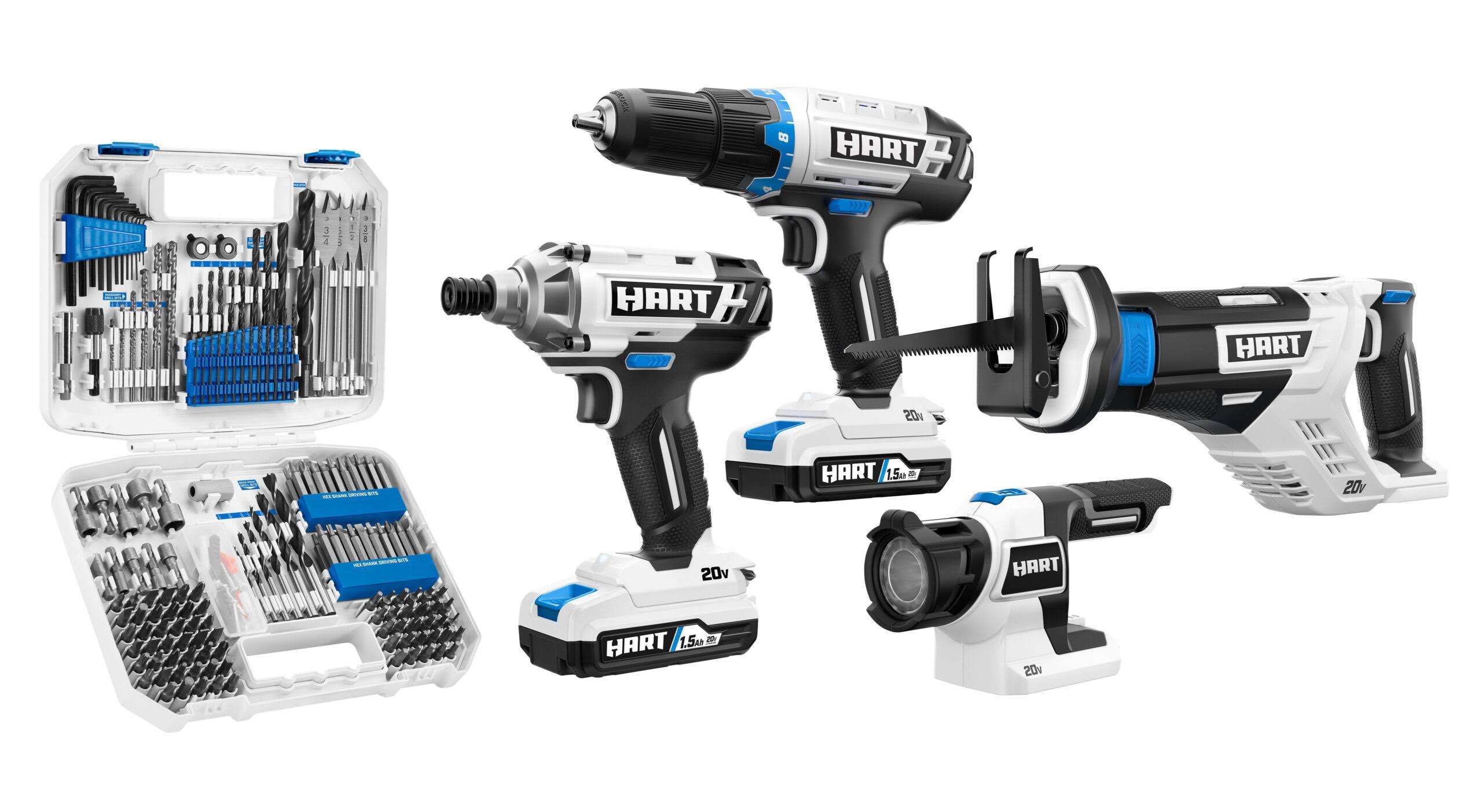 20-Volt Cordless 4-Tool Combo Kit with 200-Piece Accessory Kit and 16-inch Storage Bag, (2) 20-Volt 1.5Ah Lithium-Ion Battery