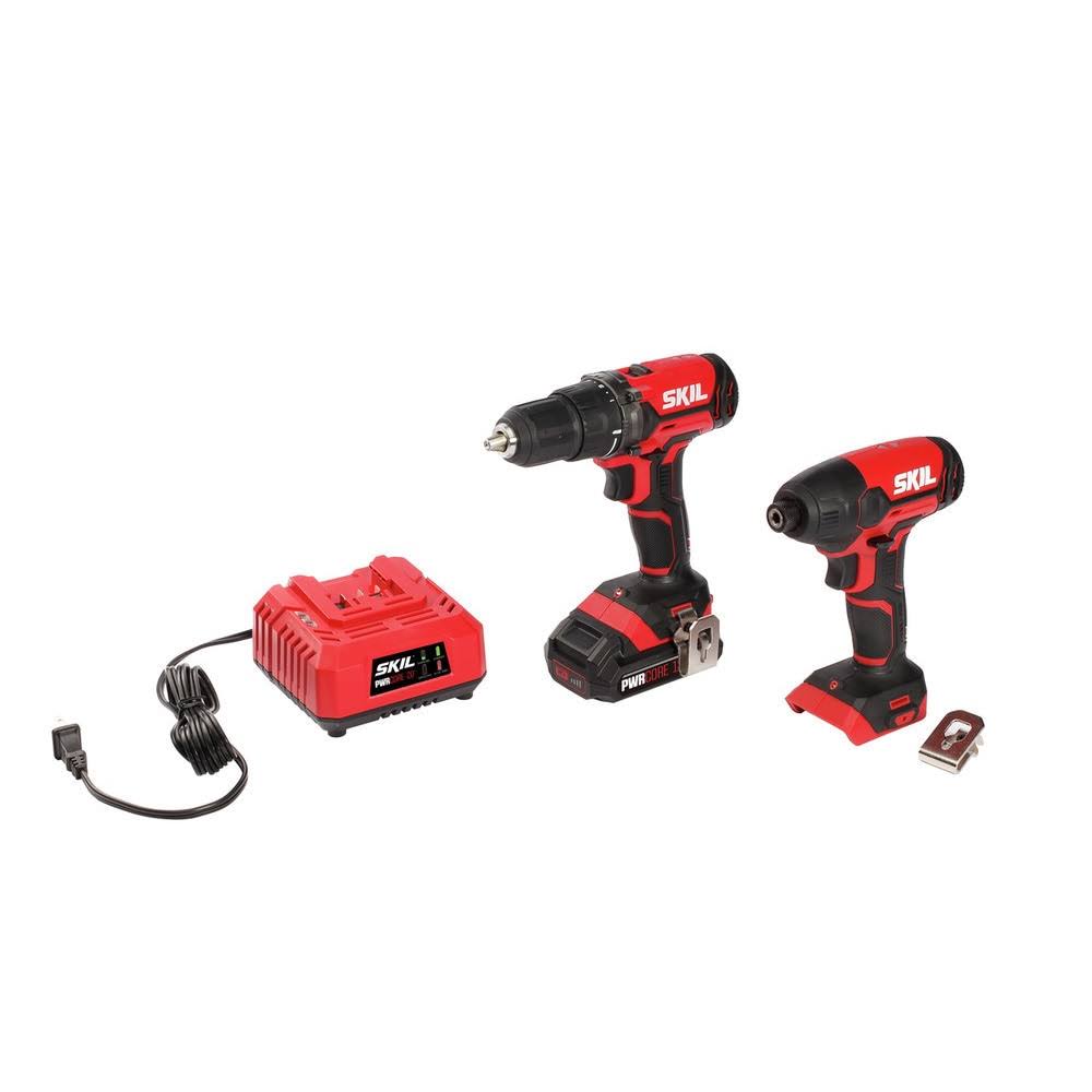 20 2-Tool 20-volt Power Tool Combo Kit Case (1 Li-ion Battery Included and Charger Included)