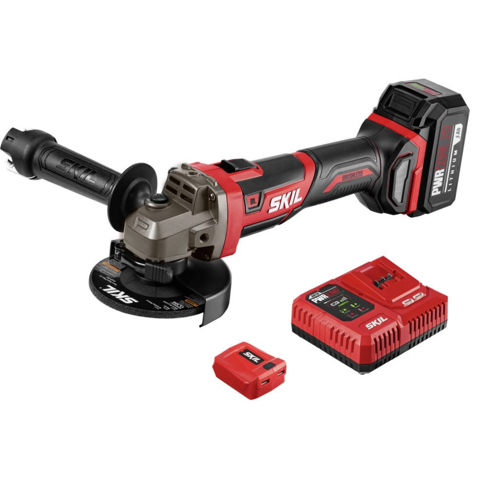 20 4.5-in 20-Volt Sliding Switch Brushless Cordless Angle Grinder (1-Battery and charger Included)