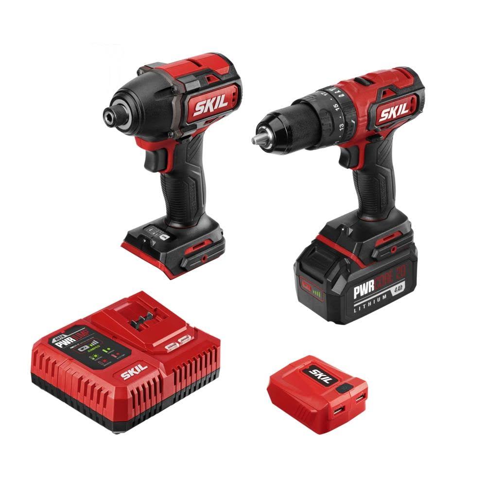 20 2-Tool 20-volt Brushless Power Tool Combo Kit Case (1 Li-ion Battery Included and Charger Included)