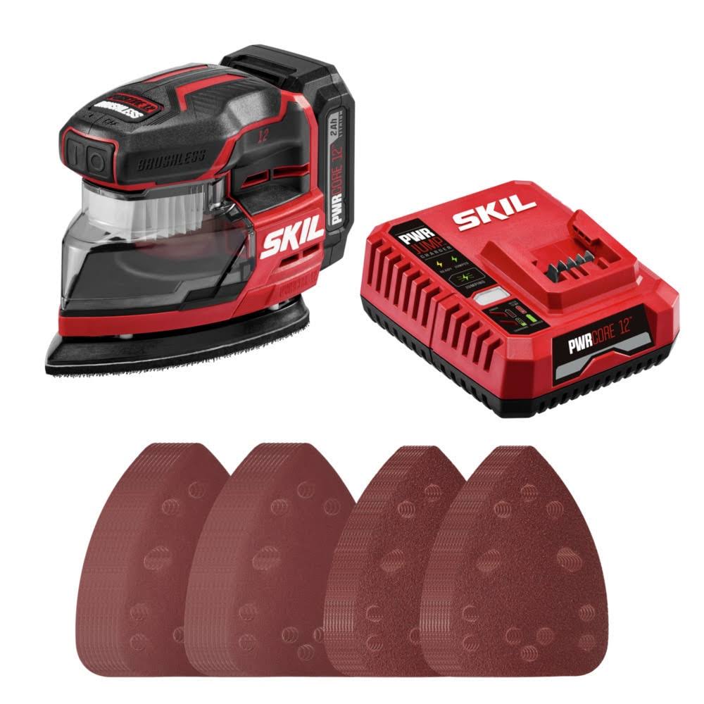 Compact 12-Volt Brushless Cordless Detail Sander with Dust Management (Battery Included)