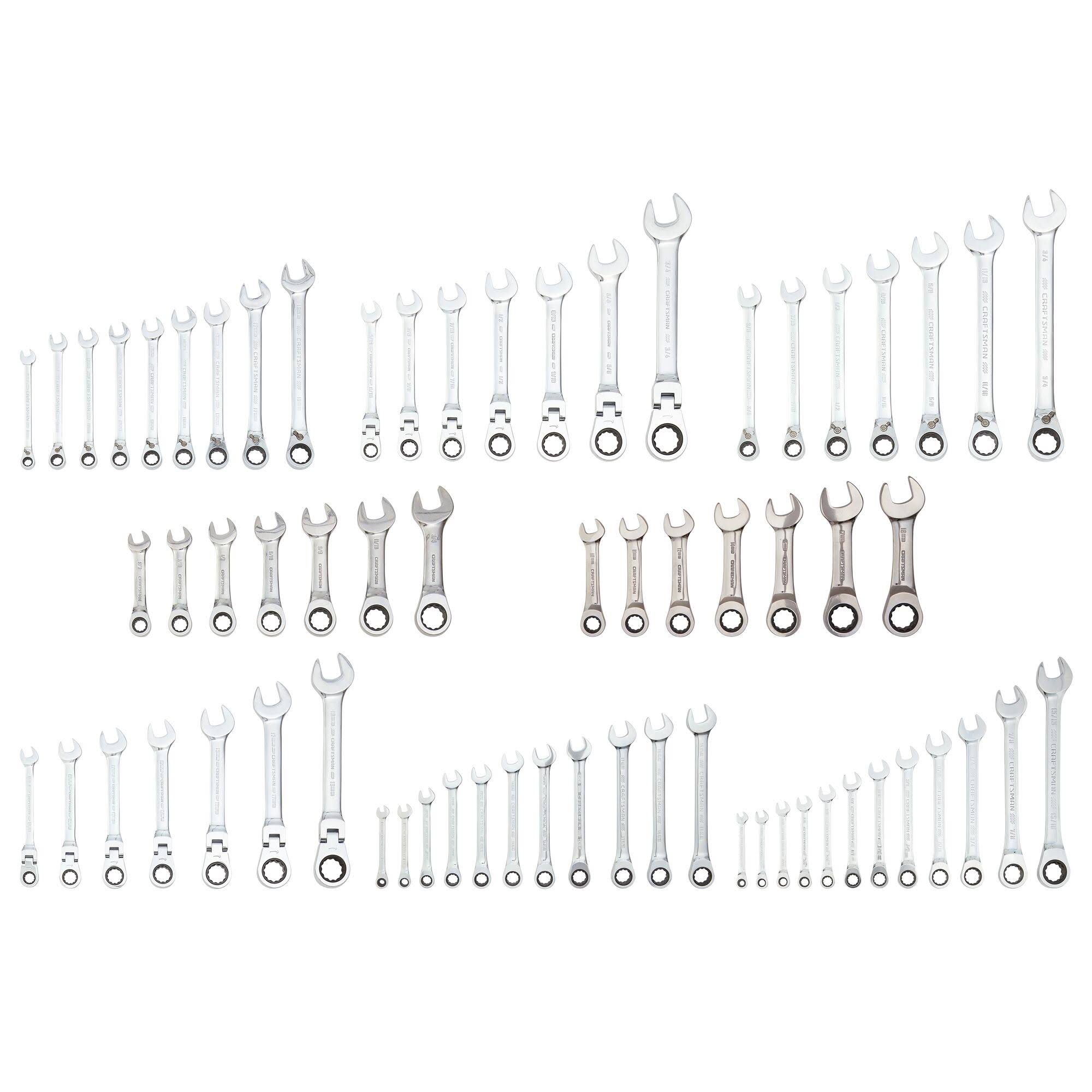 67-Piece Standard (SAE) and Metric Polished Chrome Mechanics Tool Set