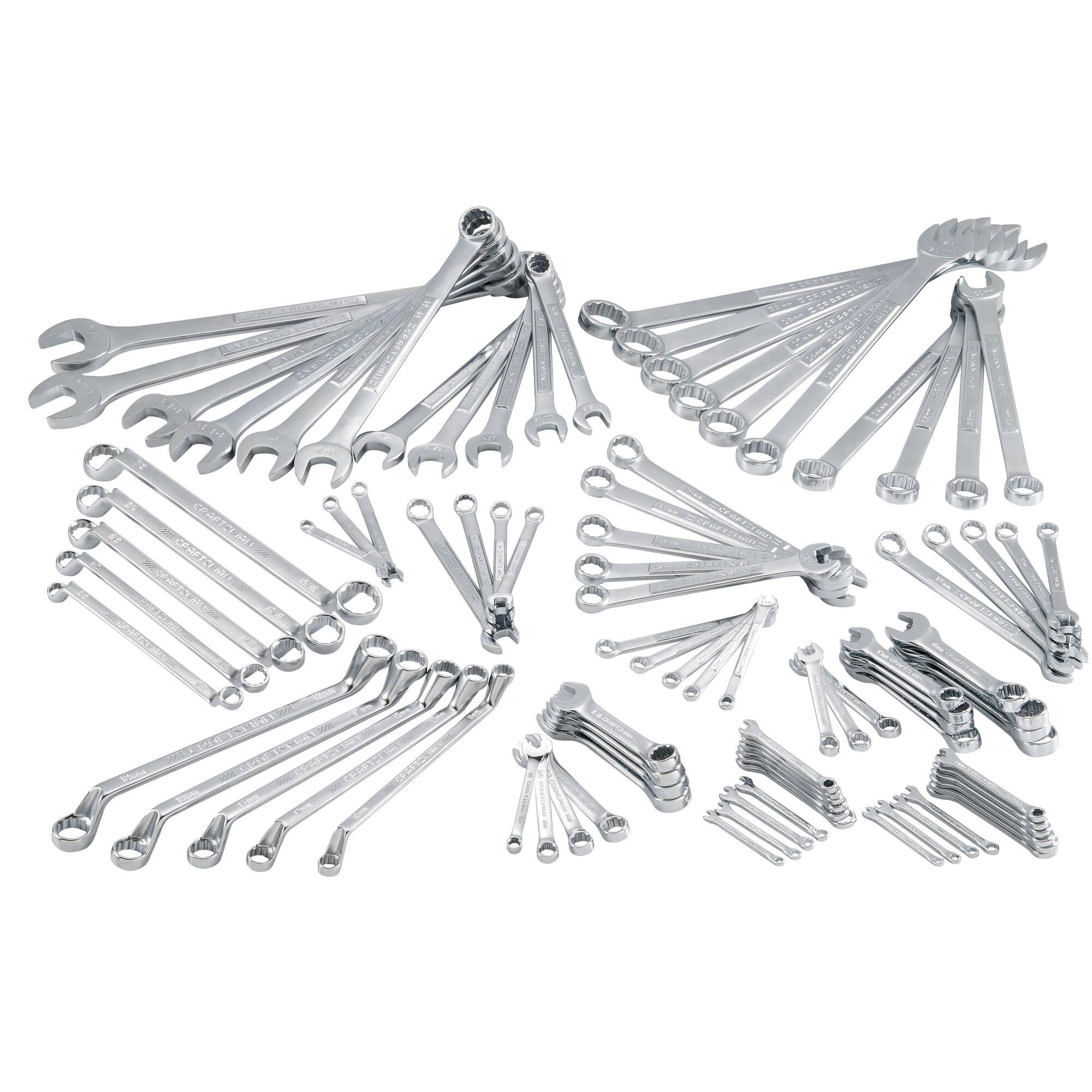Static Wrench 92-Piece Set 12-point Standard (SAE) and Metric Standard Combination Wrench