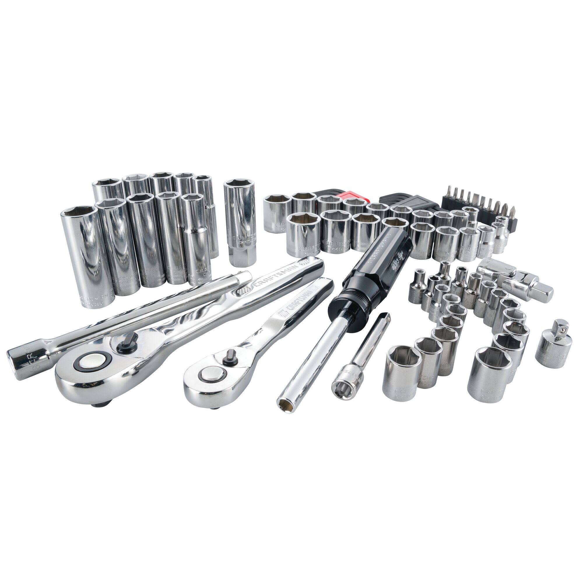 83-Piece Standard (SAE) and Metric Polished Chrome Mechanics Tool Set with Hard Case