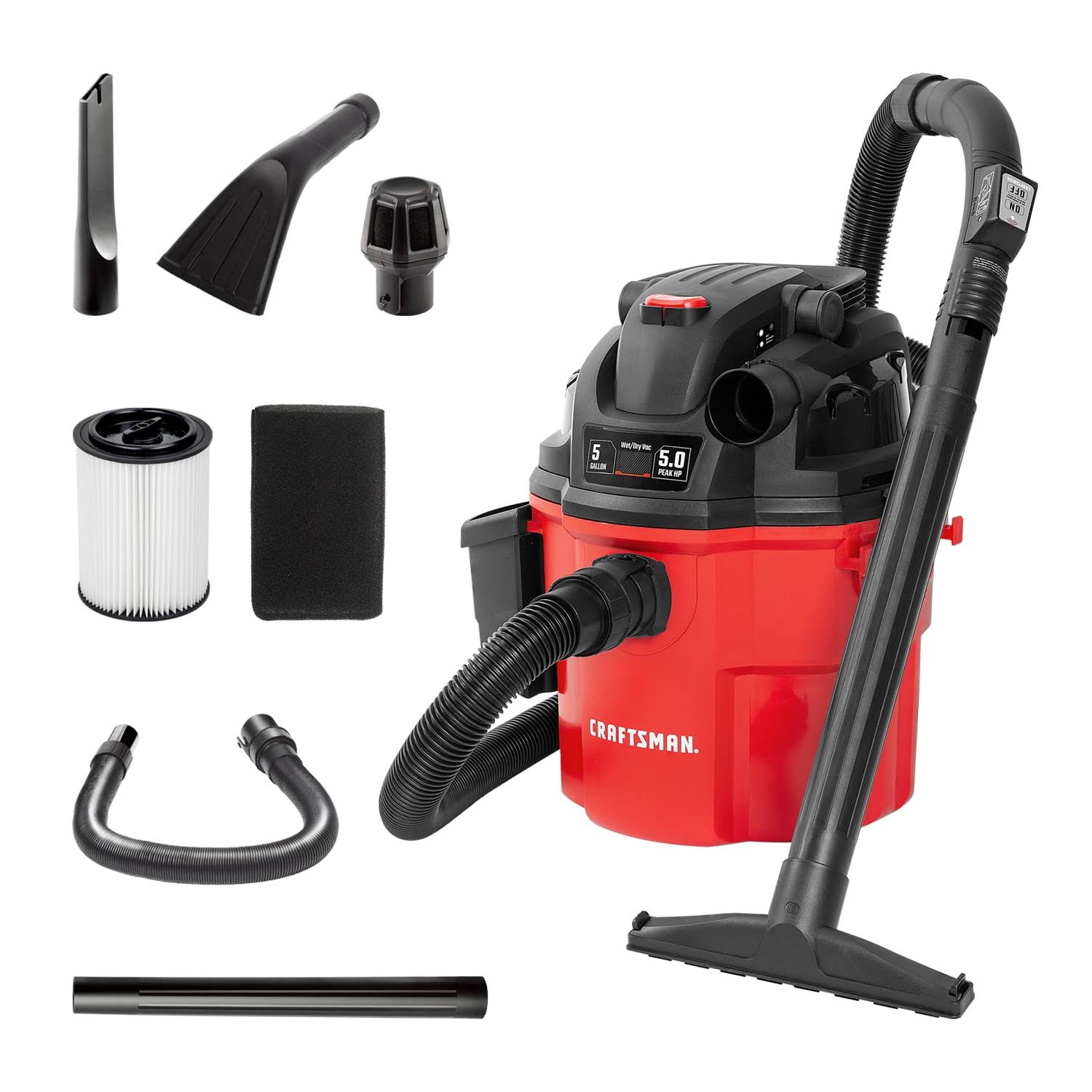 Remote Control 5-HP Corded Wet/Dry Shop Vacuum with Accessories Included