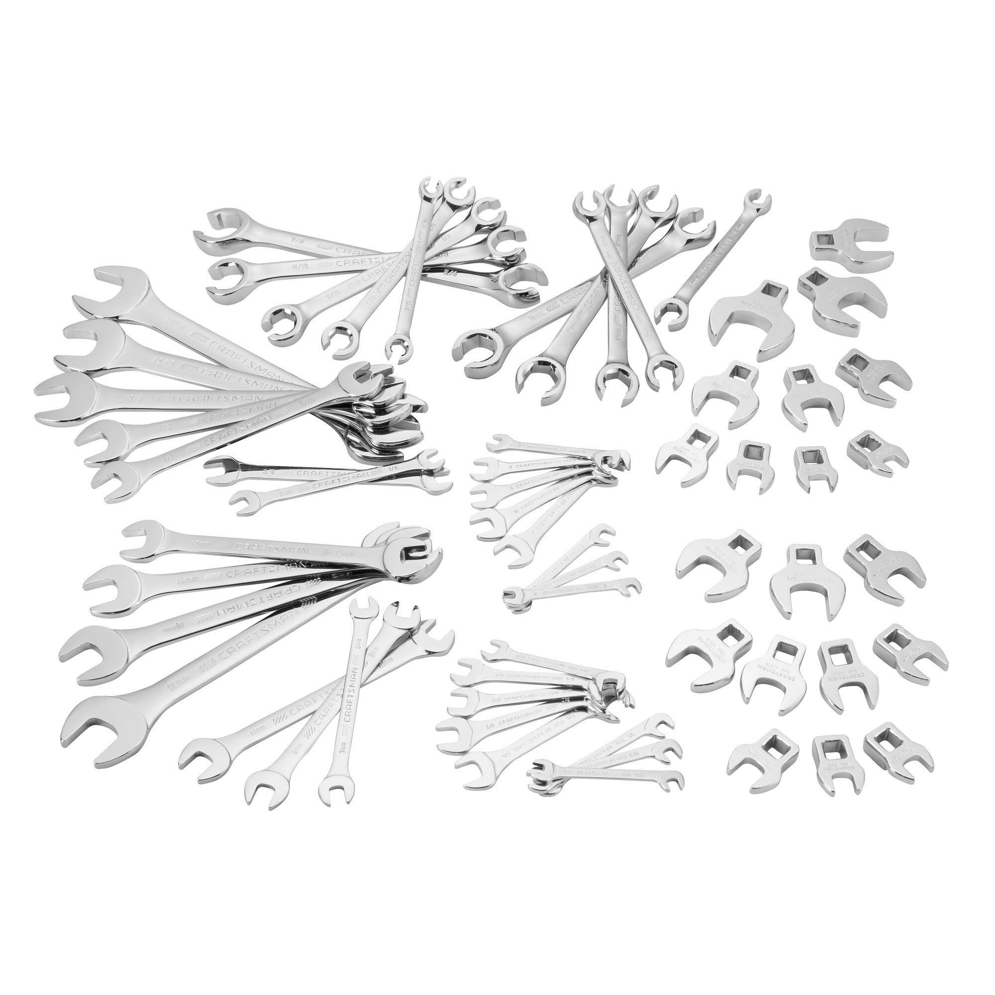 60-Piece Set Standard (SAE) and Metric Standard Combination Wrench