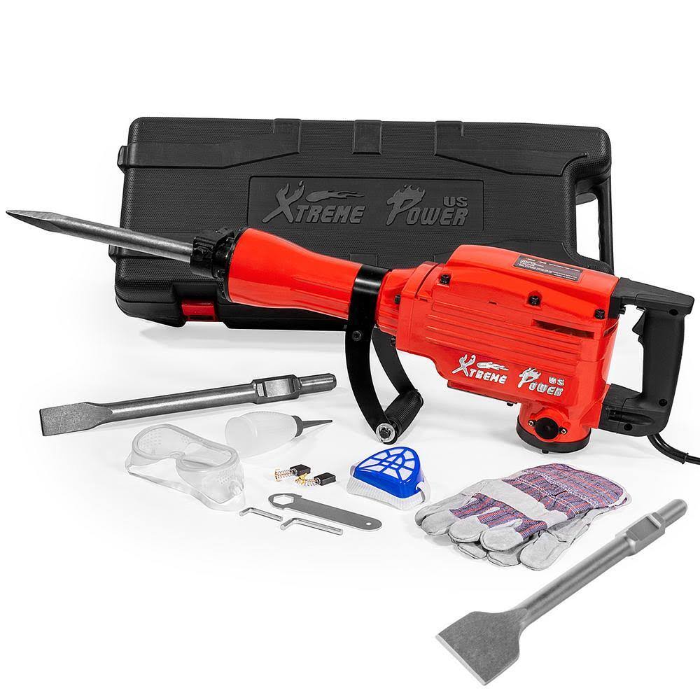 61118-XPH3 2200-Watt Heavy-Duty Demolition Jack Hammer Concrete Breaker with 3 in. x 12 in. Scaling Chisel Bit and Tool Kit