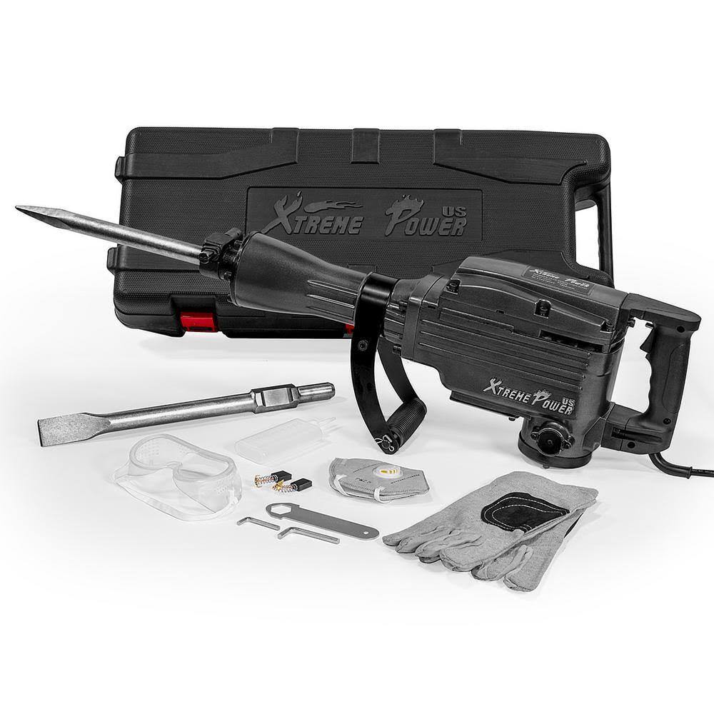 61103-H1 8.3 in. W 2200-Watt Heavy-Duty Electric Jack Hammer Demolition Concrete Breaker Tool Kit