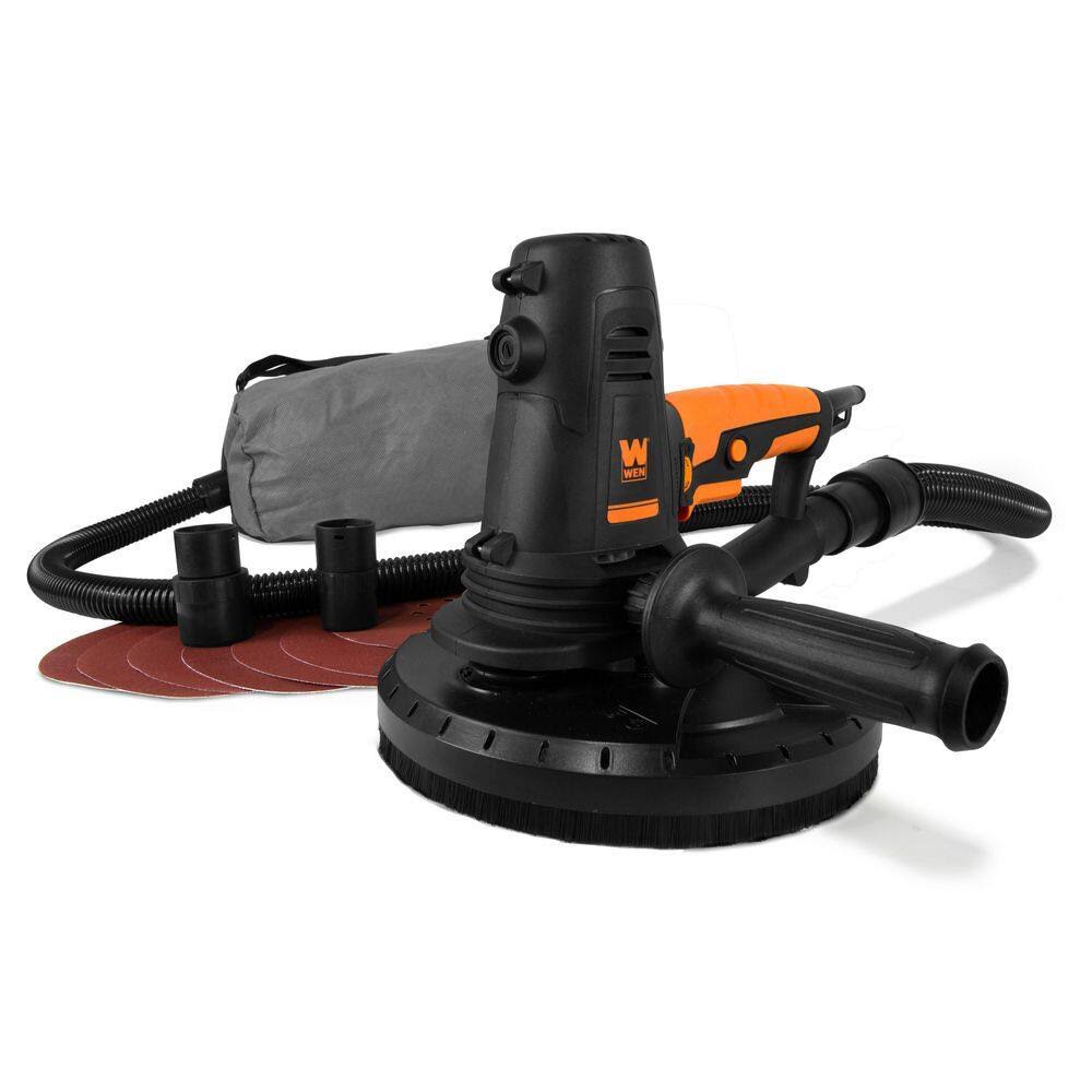 DW1085 10 Amp Variable Speed Handheld Drywall Sander with Dust Hose and Collection Bag