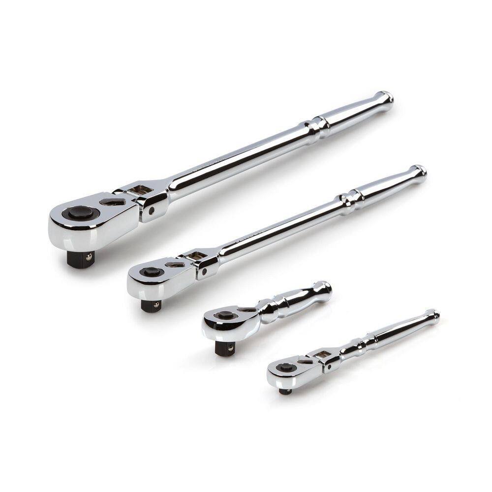 SRH99111 1/4,3/8,1/2 in. Drive Flex Head Quick-Release Ratchet Set (4-Piece)