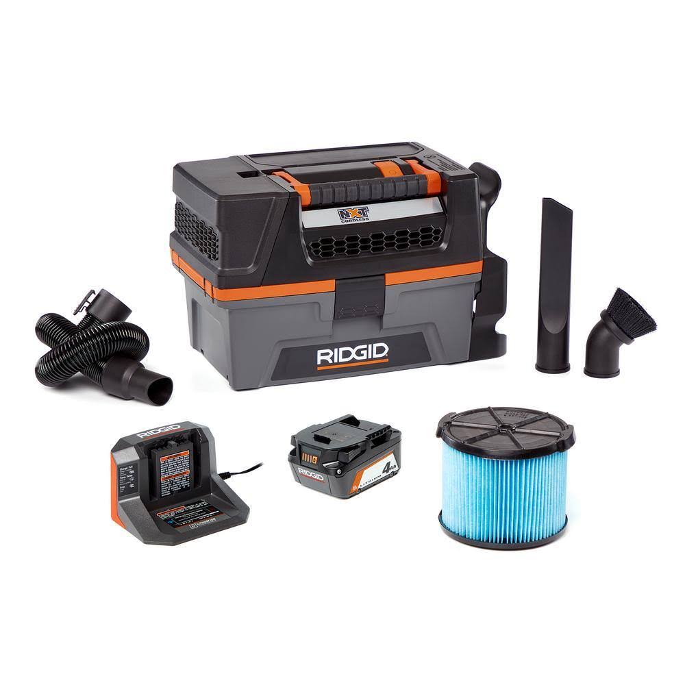 3 Gal. 18-Volt Cordless Handheld NXT Wet/Dry Vacuum with Battery, Charger, Fine Dust Filter, Hose and Accessories