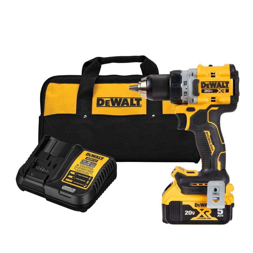 DCD800P1 20V MAX XR Lithium-Ion Cordless Compact 1/2 in. Drill/Driver Kit, 20V MAX 5.0Ah Battery, and Charger