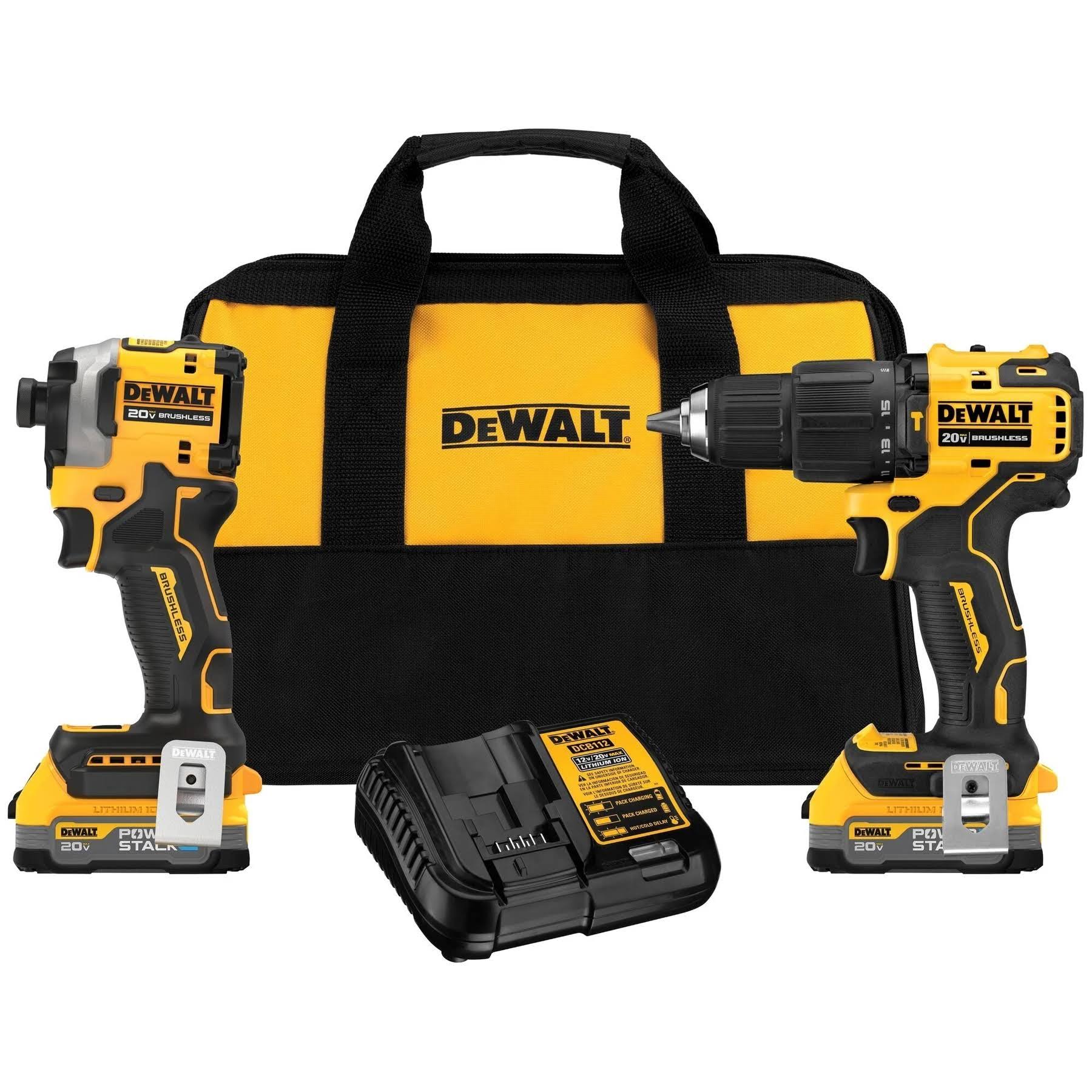 DCK254E2 20V MAX Lithium-Ion Brushless Cordless 2 Tool Combo Kit with (2) 1.7Ah Batteries, Charger, and Bag