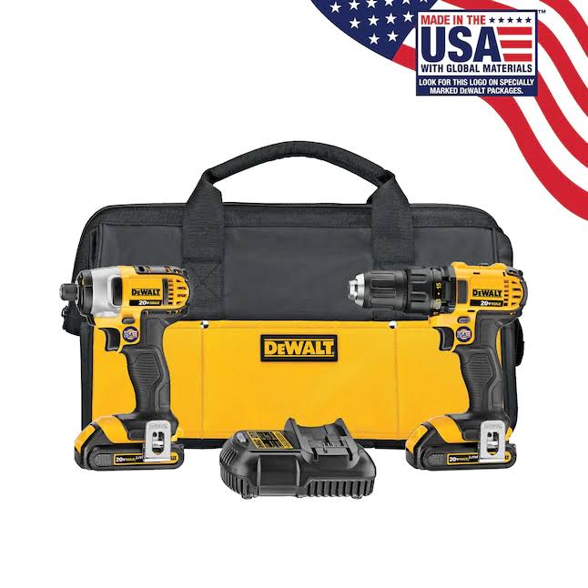 DCK280C2 20-Volt MAX Cordless Drill/Impact Combo Kit (2-Tool) with (2) 20-Volt 1.5Ah Batteries, Charger   Bag