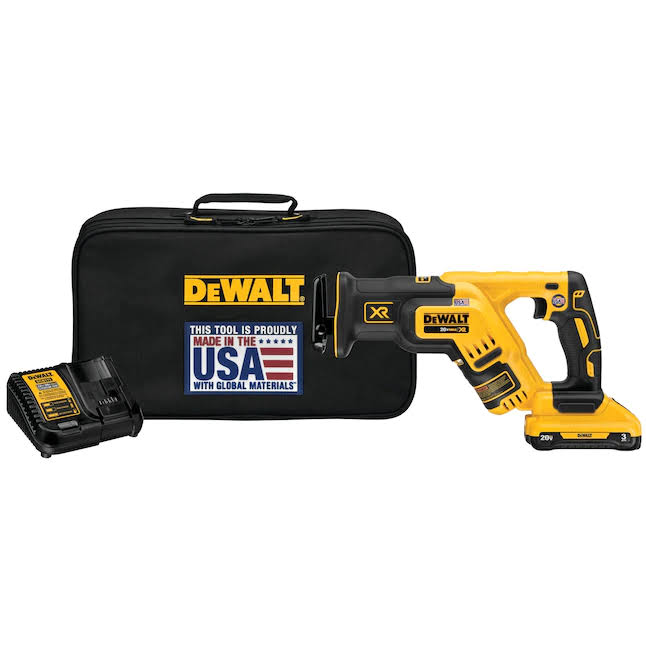 DCS367L1 20-Volt MAX XR Cordless Brushless Compact Reciprocating Saw with (1) 20-Volt Battery 3.0Ah   Charger