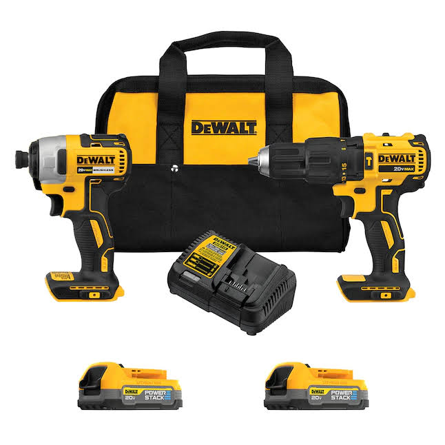 DCK274E2 20V MAX POWERSTACK 2-Tool Combo Kit with 2 Batteries, Charger and Tool Bag