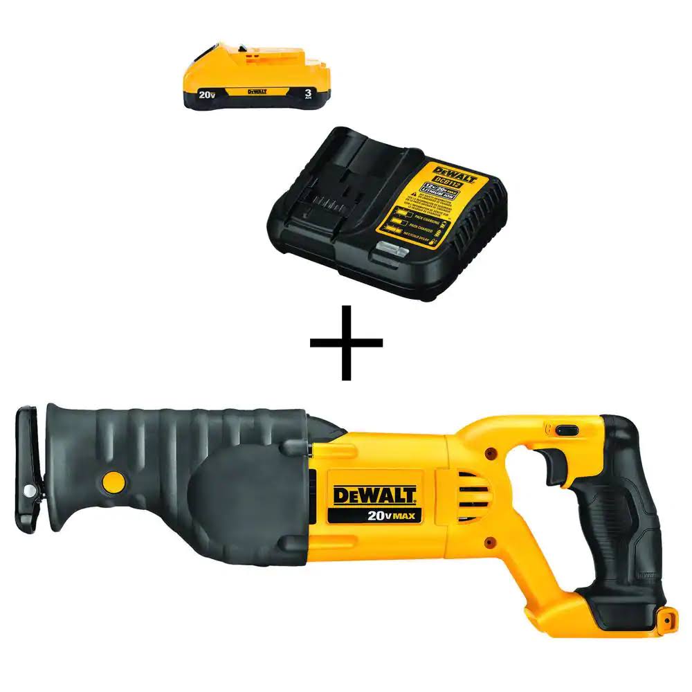 20-Volt MAX Cordless Reciprocating Saw with (1) 20-Volt Battery 3.0Ah   Charger