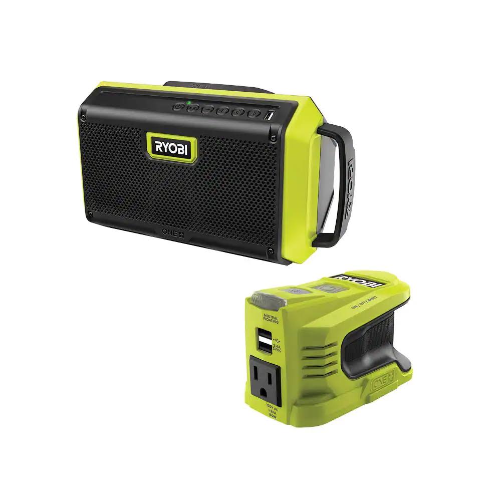 PAD01B-RYi150BG  18V Cordless 2-Tool Combo Kit with Bluetooth Speaker and 150-Watt Power Inverter (Tools Only)