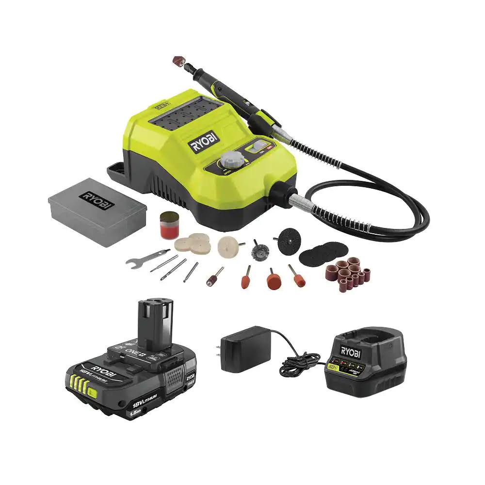 P460K1SB  18V Cordless Rotary Tool Kit with 1.5 Ah Battery and Charger
