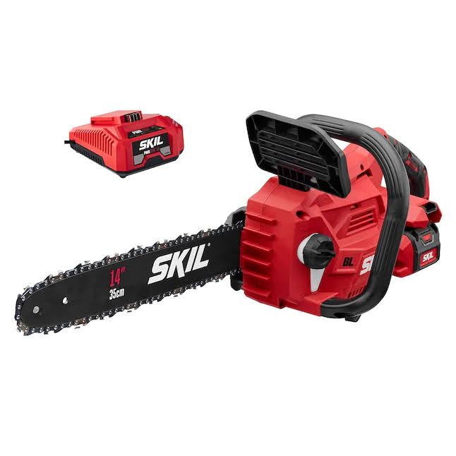 CS4555-1040-volt 14-in Brushless Cordless Electric Chainsaw 2.5 Ah (Battery   Charger Included)