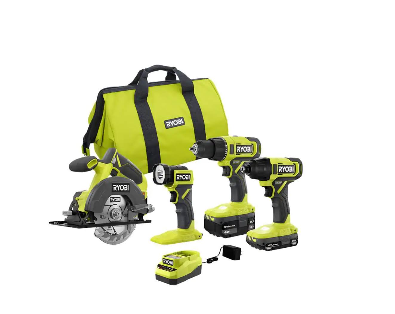 PCL1400K2  18V Cordless 4-Tool Combo Kit with 1.5 Ah Battery, 4.0 Ah Battery, and Charger