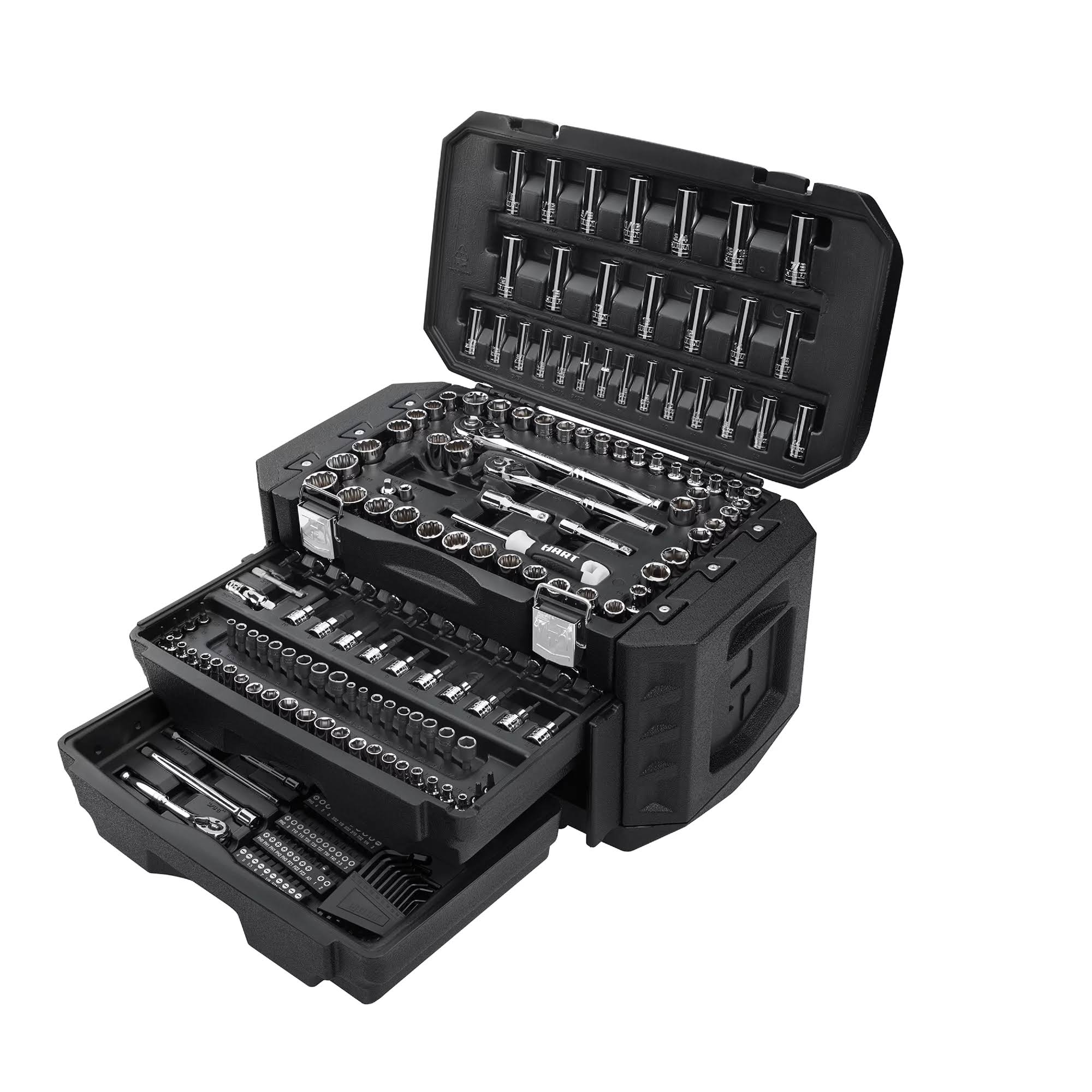 HHMTS404 215-Piece Mechanics Tool Set, Multiple Drive, Chrome Finish