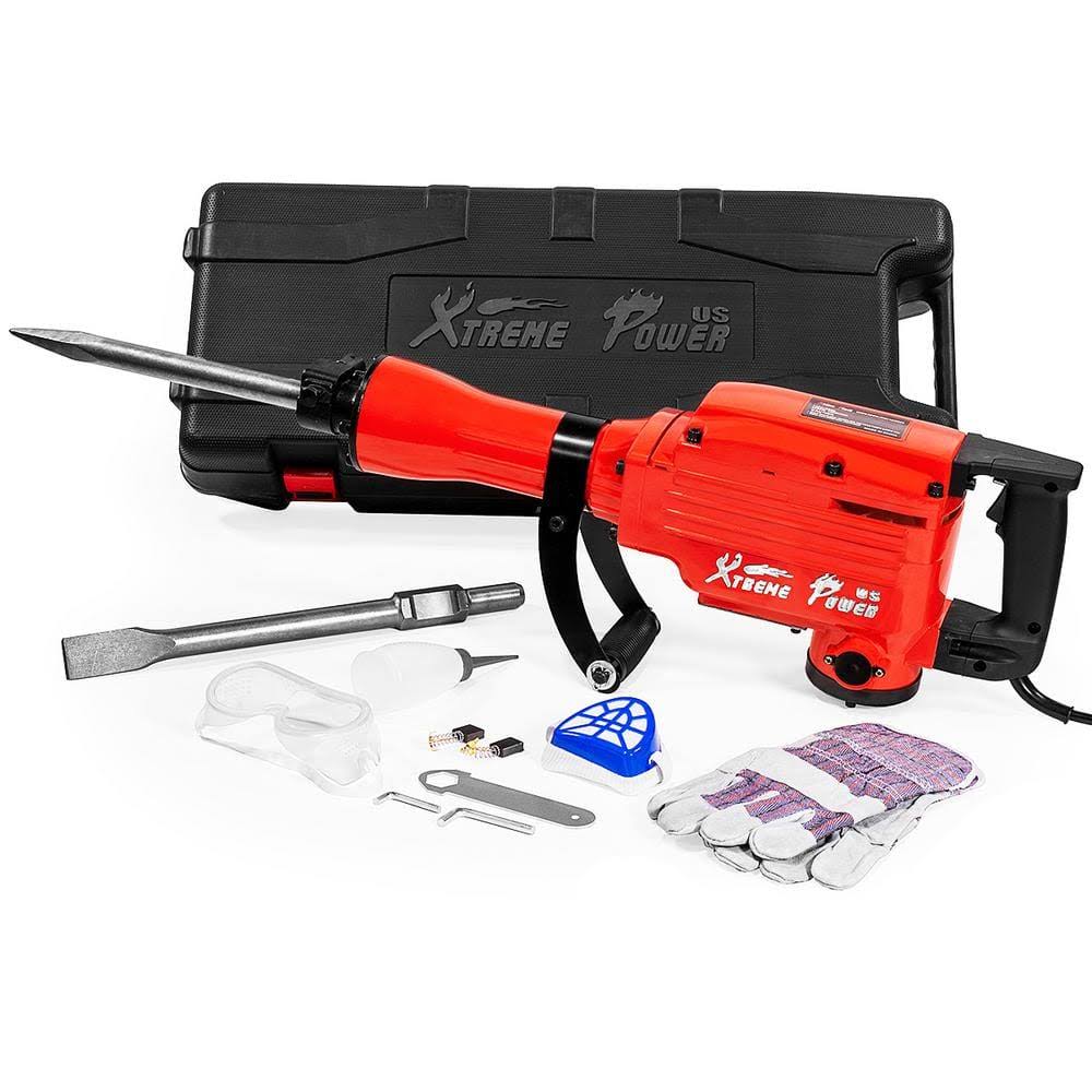 61108-XPH2 24 in. 2200-Watt Heavy-Duty Electric Jackhammer Demolition Hammer Concrete Breaker Tool Kit