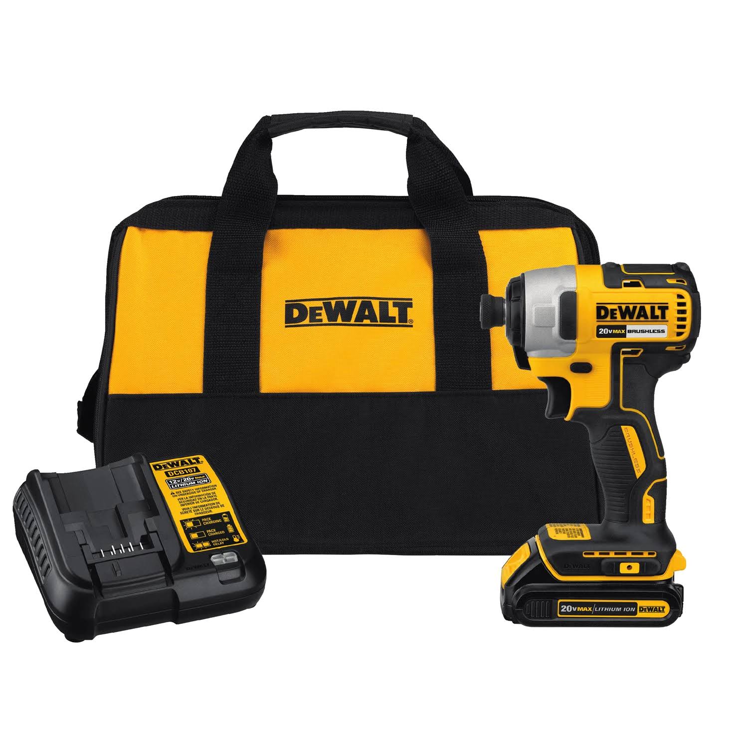 DCF787C1 20-volt Max 1/4-in Variable Speed Brushless Cordless Impact Driver (1-Battery Included)