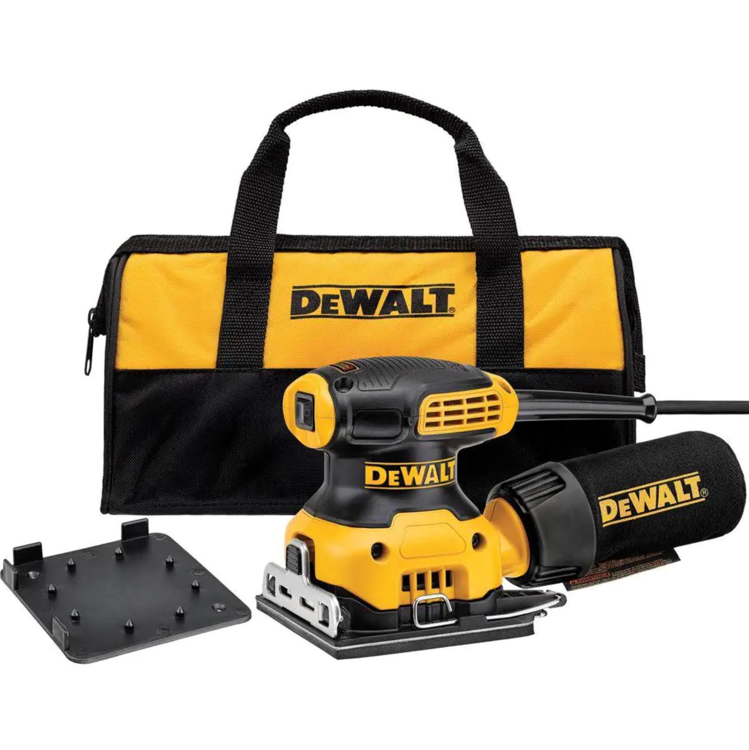 DWE6411K 2.3 Amp Corded 1/4 Sheet Palm Grip Sander Kit with Contractor Bag