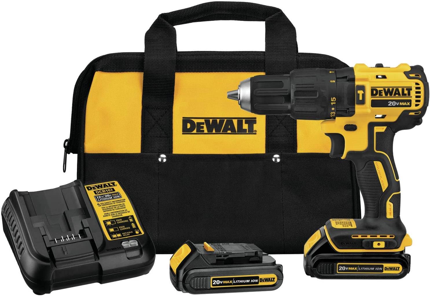 DCD778E1 1/2-in 20-volt Max 1.7-Amp Variable Brushless Cordless Hammer Drill (1-Battery Included)