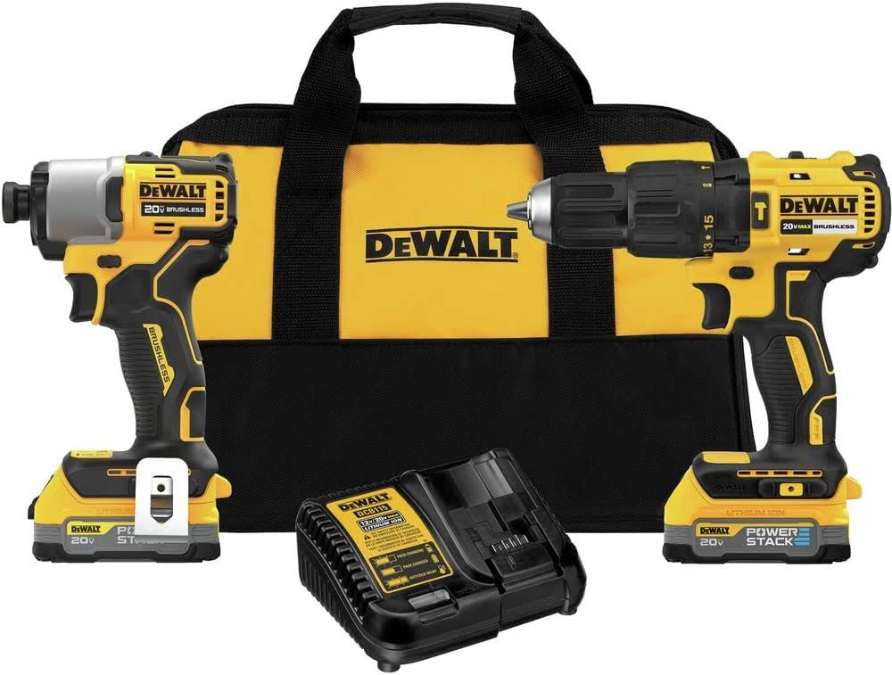 DCK279C2 20V MAX Brushless Lithium-Ion Cordless Hammer Drill and Impact Driver Combo Kit with Compact Batteries