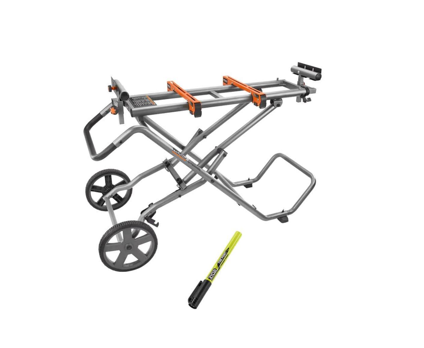 AC9946-RPM121 Universal Mobile Miter Saw Stand with Mounting Braces and Black Fine Point Permanent Workshop Marker